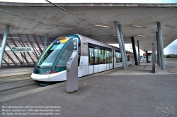 Viennaslide-05241836h Strasbourg, moderne Straßenbahn, Endstation Hoenheim Gare, Architektur von Zaha Hadid - Strasbourg, modern Tramway, Hoenheim Gare Station Building by Zaha Hadid