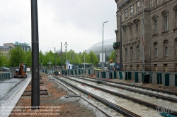 Viennaslide-05241872 Strasbourg, moderne Straßenbahn, Bauarbeiten an der Linie C zum Bahnhof - Strasbourg, modern Tramway, Construction Works for Line C to the Train Station