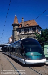 Viennaslide-05241971 Strasbourg, moderne Straßenbahn, Gare de Krimmeri-Meinau - Strasbourg, modern Tramway, Gare de Krimmeri-Meinau