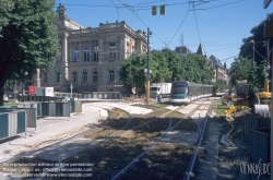 Viennaslide-05241977 Strasbourg, moderne Straßenbahn, Gleisbau am Place Republique - Strasbourg, modern Tramway, Place Republique, Track Construction