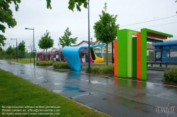 Viennaslide-05244937 Mulhouse, Tramway, Künstlerische Haltestelle Musée de L'Auto