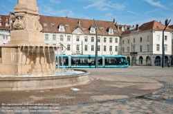 Viennaslide-05256791 Besancon, Tramway, Place de la Revolution, Fontaine de la Place de la Révolution