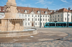 Viennaslide-05256792 Besancon, Tramway, Place de la Revolution, Fontaine de la Place de la Révolution