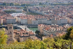 Viennaslide-05270008f Lyon, Panorama von Basilique Notre Dame de Fourviere, Im Vordergrund der Fluss Saone - Lyon, Panorama from Basilique Notre Dame de Fourviere with Saone River