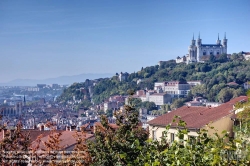 Viennaslide-05271009f Lyon, Panorama von Rue de l'Alma mit Blick auf Notre-Dame de Fourviere - Lyon, Panorama from Rue de l'Alma and Viev towards Notre-Dame de Fourviere