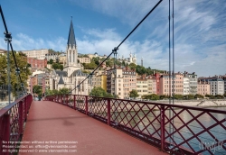 Viennaslide-05271909f Lyon, Saone, Passerelle St Georges und Eglise Saint Georges - Lyon, Saone, Passerelle St Georges and Saint Georges Church