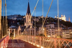 Viennaslide-05271912f Lyon, Saone, Passerelle St Georges und Eglise Saint Georges - Lyon, Saone, Passerelle St Georges and Saint Georges Church