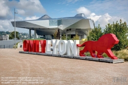 Viennaslide-05273112f Lyon, Musee des Confluences, Schriftzug 'Only Lyon' im Vordergrund - Lyon, Musee des Confluences with Sign 'Only Lyon'