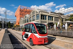 Viennaslide-05273226 Lyon, Stadtentwicklungsgebiet ZAC Confluence, fahrerloser Bus Navya - Lyon, Development Area ZAC Confluence, Driverless Bus Navya