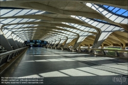 Viennaslide-05273978 Lyon, Flughafen Saint-Exupery, Flughafenbahnhof Satolas von Architekt Santiago Calatrava, Rhone Alpes, Frankreich // Lyon, Airport Lyon Saint-Exupery, Airport TGV Station Satolas by Architect Santiago Calatrava, Rhone Alpes, Frankreich