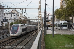 Viennaslide-05274407 Lyon, Tramway T4 Lycee Colbert und TGV