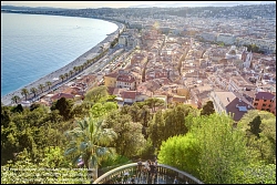 Viennaslide-05284005 Nizza, Panoramablick bei Sonnenuntergang // Nice, Panoramic View at Sunset