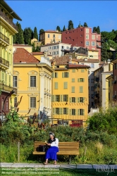 Viennaslide-05284927 Nizza, Promenade du Paillon, im Hintergrund Vieux Nice // Nice, Promenade du Paillon with Vieux Nice in the background