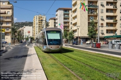 Viennaslide-05285113 Nizza, moderne Straßenbahn Linie 1, Virgile Barel // Nice, Modern Tramway Line 1, Virgile Barel