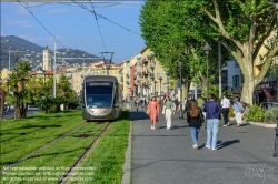 Viennaslide-05285134 Nizza, moderne Straßenbahn, Linie 1, Bd Jean Jaures  // Nice, Modern Tramway, Line 1, Bd Jean Jaures