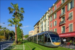 Viennaslide-05285135 Nizza, moderne Straßenbahn, Linie 1, Bd Jean Jaures  // Nice, Modern Tramway, Line 1, Bd Jean Jaures
