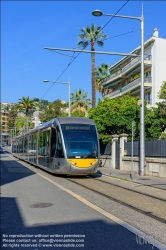 Viennaslide-05285142 Nizza, moderne Straßenbahn, Linie 1, Av du soleil // Nice, Modern Tramway, Line 1, Av du soleil