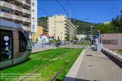 Viennaslide-05285147 Nizza, moderne Straßenbahn, Linie 1, Hopital Pasteur // Nice, Modern Tramway, Line 1, Hopital Pasteur