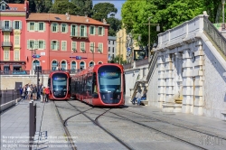 Viennaslide-05285201 Nizza, moderne Straßenbahn, Linie 2, Port Lympia // Nice, Modern Tramway, Line 2, Port Lympia