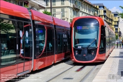 Viennaslide-05285219 Nizza, moderne Straßenbahn, Linie 2 // Nice, Modern Tramway, Line 2