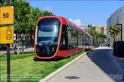 Viennaslide-05285222 Nizza, moderne Straßenbahn, Linie 2,  Digue de Francais // Nice, Modern Tramway, Line 2,  Digue de Francais