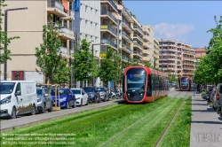 Viennaslide-05285223 Nizza, moderne Straßenbahn, Linie 2, Lenval Hopital // Nice, Modern Tramway, Line 2, Lenval Hopital