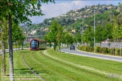 Viennaslide-05285303 Nizza, moderne Straßenbahn, Linie 3, Avenue Simone  // Nice, Modern Tramway, Line 3, Avenue Simone