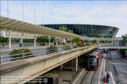 Viennaslide-05285314 Nizza, moderne Straßenbahn, Linie 3, Flughafen // Nice, Modern Tramway, Line 3, Airport