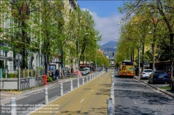 Viennaslide-05285804 Nizza, Radweg in Straßenmitte // Nice, Bicycle Path