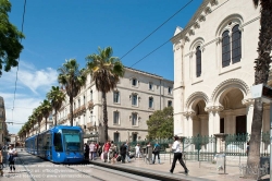 Viennaslide-05291230 Montpellier, moderne Tramway, Linie 1, Gare St Roch