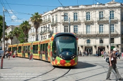 Viennaslide-05292090 Montpellier, moderne Tramway, Linie 2, Gare St Roch