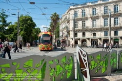 Viennaslide-05292091 Montpellier, moderne Tramway, Linie 2, Gare St Roch