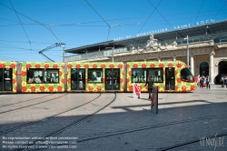 Viennaslide-05292095 Montpellier, moderne Tramway, Linie 2, Gare St Roch