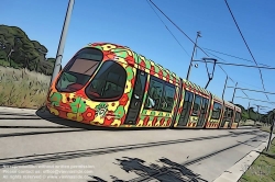 Viennaslide-05292158 Montpellier, moderne Tramway, Linie 2, Sabines