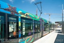 Viennaslide-05293030 Montpellier, moderne Tramway Linie 3, Fahrzeugdesign von Christian Lacroix - Montpellier, modern Tramway Line 3, Design by Christian Lacroix, Juvignac