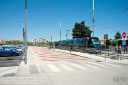 Viennaslide-05293042 Montpellier, moderne Tramway Linie 3, Fahrzeugdesign von Christian Lacroix - Montpellier, modern Tramway Line 3, Design by Christian Lacroix, Lattes Centre