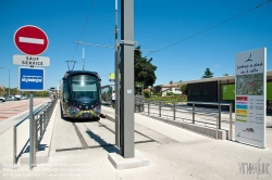 Viennaslide-05293043 Montpellier, moderne Tramway Linie 3, Fahrzeugdesign von Christian Lacroix - Montpellier, modern Tramway Line 3, Design by Christian Lacroix, Lattes Centre