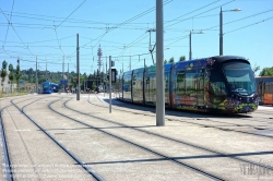 Viennaslide-05293083 Montpellier, moderne Tramway Linie 3, Fahrzeugdesign von Christian Lacroix - Montpellier, modern Tramway Line 3, Design by Christian Lacroix, Mosson