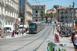 Viennaslide-05293091 Montpellier, moderne Tramway Linie 3, Fahrzeugdesign von Christian Lacroix - Montpellier, modern Tramway Line 3, Design by Christian Lacroix, Gare St Roch