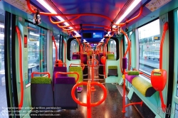 Viennaslide-05293110 Montpellier, moderne Tramway Linie 3, Fahrzeugdesign von Christian Lacroix - Montpellier, modern Tramway Line 3, Design by Christian Lacroix, Innenraum