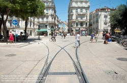 Viennaslide-05293115 Montpellier, moderne Tramway Linie 3, Fahrzeugdesign von Christian Lacroix - Montpellier, modern Tramway Line 3, Design by Christian Lacroix, Observatoire