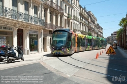 Viennaslide-05293118 Montpellier, moderne Tramway Linie 3, Fahrzeugdesign von Christian Lacroix - Montpellier, modern Tramway Line 3, Design by Christian Lacroix, Observatoire