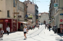 Viennaslide-05293120 Montpellier, moderne Tramway Linie 3, Fahrzeugdesign von Christian Lacroix - Montpellier, modern Tramway Line 3, Design by Christian Lacroix, Observatoire