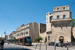 Viennaslide-05293126 Montpellier, moderne Tramway Linie 3, Fahrzeugdesign von Christian Lacroix - Montpellier, modern Tramway Line 3, Design by Christian Lacroix, Observatoire