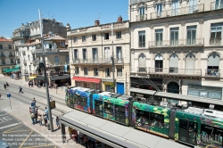 Viennaslide-05293133 Montpellier, moderne Tramway Linie 3, Fahrzeugdesign von Christian Lacroix - Montpellier, modern Tramway Line 3, Design by Christian Lacroix, Observatoire