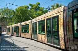 Viennaslide-05294005 Montpellier, moderne Tramway Linie 4, Fahrzeugdesign von Christian Lacroix - Montpellier, modern Tramway Line 4, Design by Christian Lacroix, Gare St Roch