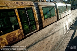 Viennaslide-05294008 Montpellier, moderne Tramway Linie 4, Fahrzeugdesign von Christian Lacroix - Montpellier, modern Tramway Line 4, Design by Christian Lacroix, Louis Blanc