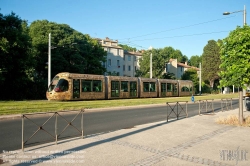 Viennaslide-05294019 Montpellier, moderne Tramway Linie 4, Fahrzeugdesign von Christian Lacroix - Montpellier, modern Tramway Line 4, Design by Christian Lacroix, Place Albert 1er