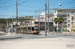 Viennaslide-05294054 Montpellier, moderne Tramway Linie 4, Fahrzeugdesign von Christian Lacroix - Montpellier, modern Tramway Line 4, Design by Christian Lacroix, Corum