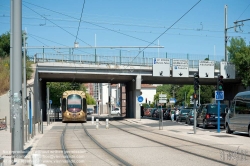 Viennaslide-05294057 Montpellier, moderne Tramway Linie 4, Fahrzeugdesign von Christian Lacroix - Montpellier, modern Tramway Line 4, Design by Christian Lacroix, Corum